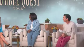 Rag and Bone Harlow Donegal Wool & Cashmere Sweater worn by Jerry O'Connell as seen in The Talk on October 12, 2022