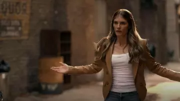 Veronica Beard Cooke Dick­ey Jack­et worn by Addison Augustine(Caitlin Bassett) as seen in Quantum Leap (S01E04)