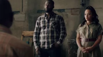 Banana Republic Utility Shirtdress in Tate Olive Green worn by Darla (Bianca Lawson) as seen in Queen Sugar (S07E06)