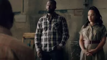 Banana Republic Utility Shirtdress in Tate Olive Green worn by Darla (Bianca Lawson) as seen in Queen Sugar (S07E06)