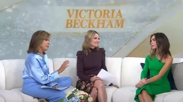 Veronica Beard Pixie Floral Ruched Midi Falda usada por Savannah Guthrie como se ve en Today el 13 de octubre de 2022
