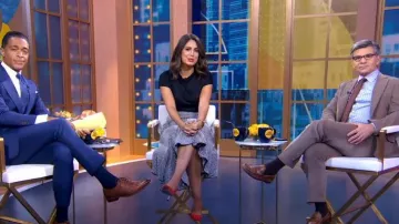 3.1 Phillip Lim Draped Wool Asymmetric Midi Skirt worn by Cecilia Vega as seen in Good Morning America on October 14, 2022