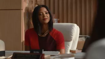 Alexander Mcqueen Colorblock Sweater porté par Mallory Book (Renée Elise Goldsberry) comme vu dans She-Hulk: Attorney at Law (S01E06)