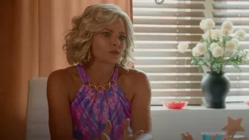 Lilly Pulitzer Julien Halter Top worn by Jaime Pressly as seen in Welcome to Flatch (S02E03)