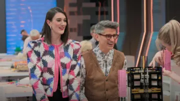 Isabel Marant Etoile Hafileal Patchwork-print Veste en coton matelassé portée par Amy Corbett comme on le voit dans LEGO Masters (S03E03)