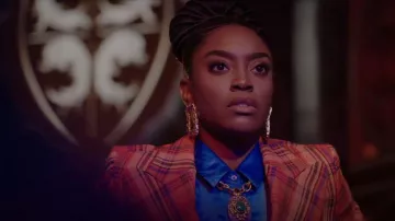 Proenza Schouler Stretch Satin Shirt in Ultramarine worn by Tatiana Vogel (Anita-Joy Uwajeh) as seen in Vampire Academy (S01E08)