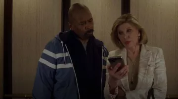 Giorgio Armani Palm-Printed Gauze Blazer worn by Diane Lockhart (Christine Baranski) as seen in The Good Fight (S06E06)