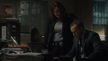 Theory Demitria Pants worn by Maria Baez (Marisa Ramirez) as seen in Blue Bloods (S13E02)