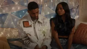 MCQ Alexander McQueen Ramble Oversized Denim Jacket worn by Jordan Baker (Michael Evans Behling) as seen in All American: Homecoming (S01E09)