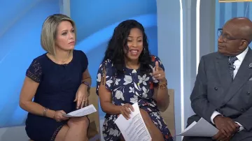 Laundry by Shelli Segal Lace Dress worn by Dylan Dreyer as seen in Today on October 17,2022