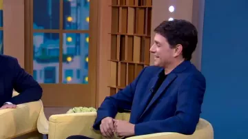 Hugo Boss Arti Blue Plaid Extra Slim Fit Suit Jacket worn by Ralph Macchio as seen in Good Morning America on  October 17, 2022