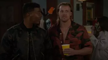 All Saints Dustlands Floral Print Relaxed Fit Woven Shirt worn by JJ Parker (Hunter Clowdus) as seen in All American (S05E02)