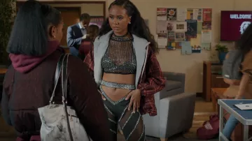 Fashion Nova Hot Tonight Rhinestone Pant worn by Keisha McCalla (Netta Walker) as seen in All American: Homecoming (S02E02)