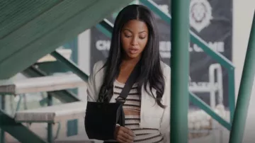 4th & Reckless Liberty Stripe Cutout Long Sleeve Midi Dress worn by Thea Mays (Camille Hyde) as seen in All American: Homecoming (S02E02)