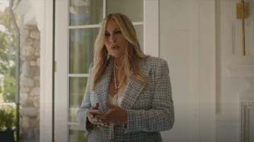 Zara Textured Blazer worn by Karen Calhoun (Jennifer Coolidge) as seen in The Watcher (S01E01)