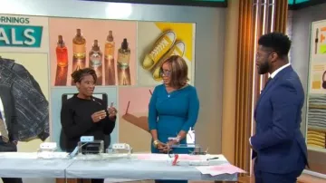 Robe Roland Mouret Ashby portée par Gayle King vue dans CBS Mornings le 18 octobre 2022