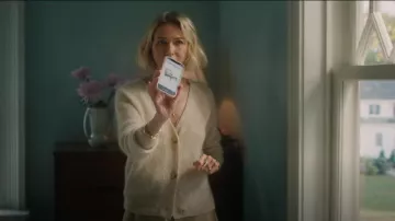 Vince Featherweight Ribbed Cardigan worn by Nora Brannock (Naomi Watts) as seen in The Watcher (S01E01)