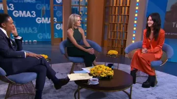 Culottes taille haute Zara portées par Amy Robach comme vu dans Good Morning America le 18 octobre 2022
