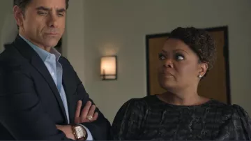 Anine Bing Stretch Silk Shirt worn by Sherilyn Thomas (Yvette Nicole Brown) as seen in Big Shot (S01E04)