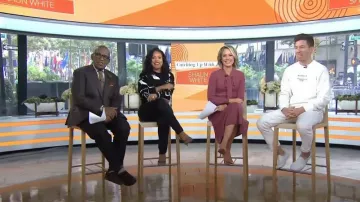 Gal Meets Glam Brianna Tie Neck Dress worn by Dylan Dreyer as seen in Today on October 18, 2022