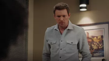 Faherty Legend Textured Shirt worn by Charlie Hudson (John Reardon) as seen in Hudson & Rex (S05E04)