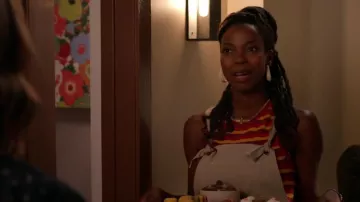Anthropologie Ribbed Racer Tank worn by Denise (Sasheer Zamata) as seen in Home Economics (S03E05)