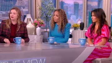 Lela Rose Pleated Taffeta V-neck Sheath Dress worn by Alyssa Farah as seen in The View on October 19, 2022