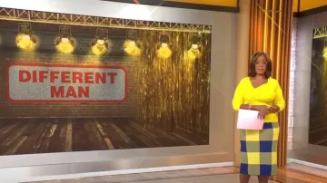 Derek Lam Jupe midi à carreaux portée par Gayle King comme vu dans CBS Mornings le 19 octobre 2022