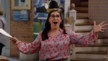 Rebecca Taylor Chemisier Coral Fleur porté par Kat (Mayim Bialik) comme on le voit dans Call Me Kat (S03E04)