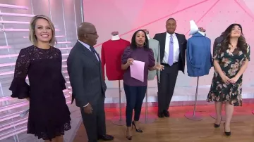 Eliza J Double Ruffle Lace Dress worn by Dylan Dreyer as seen in Today on October 20, 2022