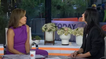 Black Halo Draped Bodice Wide Leg Jumpsuit worn by Hoda Kotb as seen in Today on October 20, 2022