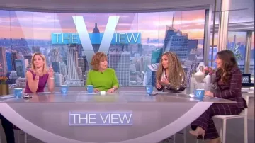 Smythe Plaid Bootcut Pants worn by Alyssa Farah as seen in The View on October 20, 2022