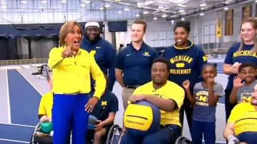 Burberry Scarves Draped Chain Pocket Button-Down Shirt worn by Robin Roberts as seen in Good Morning America on October 20, 2022