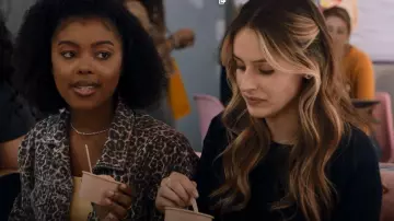 H&M Leopard Denim Jacket worn by Olive Cooper (Monique Green) as seen in Big Shot (S01E04)