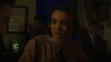 Maje Lapollo Abstract Print Woven Blouse worn by Susan as seen in The Good Fight (S06E07)