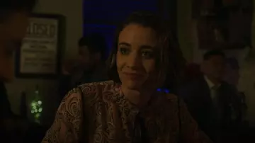 Maje Lapollo Abstract Print Woven Blouse worn by Susan as seen in The Good Fight (S06E07)