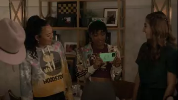 Adidas Floral Zip Firebird Jacket worn by Olive Cooper (Monique Green) as seen in Big Shot (S01E07)