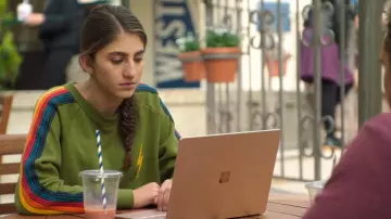 Aviator Nation Bolt Crop Sweatshirt worn by Emma Korn (Sophia Mitri Schloss) as seen in Big Shot (S01E09)