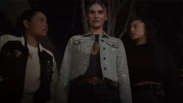 Pistola Brando Star Cut- Off Denim Jacket worn by Harper Schapira (Darcy Rose Byrnes) as seen in Big Shot (S02E01)