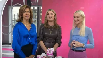 Shoshanna Broome Faux Leather Dress worn by Jenna Bush Hager as seen in Today with Hoda & Jenna on October 21, 2022