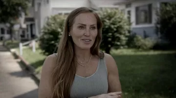 Free People Sleeveless Scoopneck Ribbed Cropped Tan worn by Self unknown episodes (Mina Starsiak) as seen in Good Bones: Risky Business (S01E06)