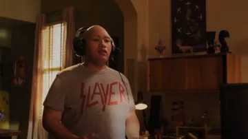 Chaser Slayer Graphic Tee worn by Reginald Baskin (Jacob Batalon) as seen in Reginald the Vampire (S01E01)