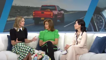 Alice + Olivia Chase Cable-Knit Puff-Sleeve Sweater worn by Hoda Kotb as seen in Today on October 24, 2022