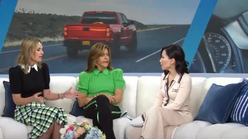 Sandro Alexandrine Knit Midi Dress worn by Vicky Nguyen as seen in Today on  October 24, 2022