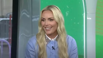 Gucci Crystal-embelled Collar Shirt usado por Lindsey Vonn como se ve en Today el 26 de octubre de 2022