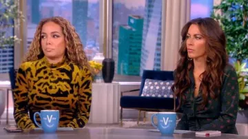 Veronica Beard Mesika Long Sleeve Stretch Silk Midi Shirtdress worn by Alyssa Farah as seen in The View on October 25, 2022