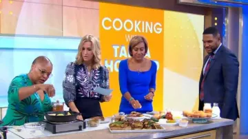 Diane Von Furstenberg Chrystie Silk Top usado por Lara Spencer como se ve en Good Morning America el 25 de octubre de 2022