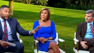 Chiara Boni La Petite Robe Amy Square Neck Dress worn by Robin Roberts as seen in Good Morning America on October 25, 2022