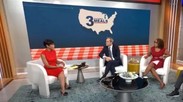 Express Draped Mock Neck Midi Sheath Dress worn by Jericka Duncan as seen in CBS Mornings on October 25, 2022