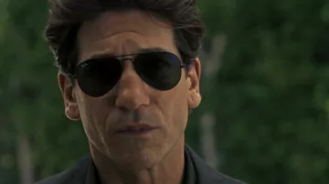 Ray-Ban Aviator Sunglasses in black worn by Julian Kaye (Jon Bernthal) as seen in American Gigolo TV show (S01E07)